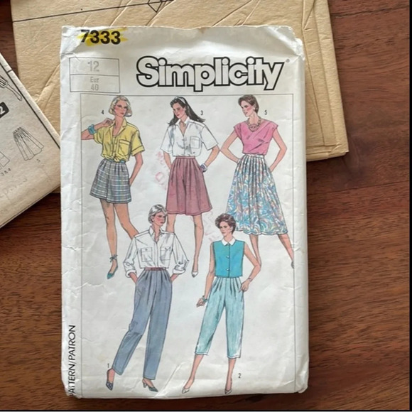 Vintage Simplicity Sewing Pattern 7333 Uncut Misses’ Size 12 Pants Skirt 1980 - Picture 5 of 5